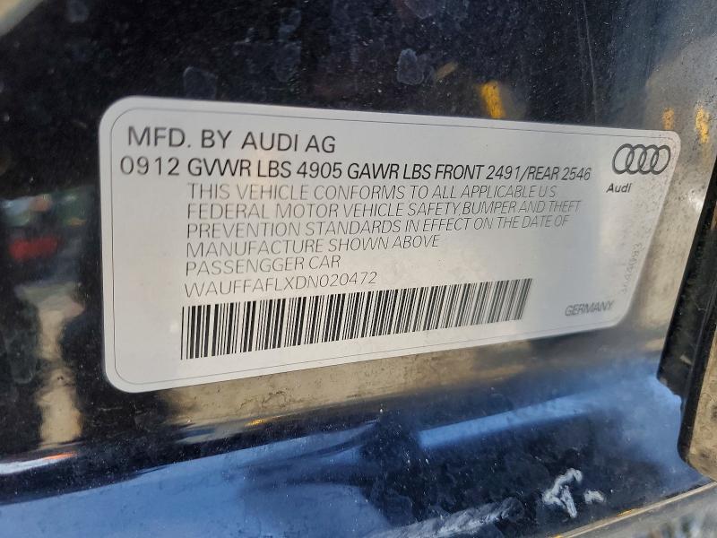 Продаж на аукціоні авто 2013 Audi A4, vin: WAUFFAFLXDN020472, номер лоту: 51285366