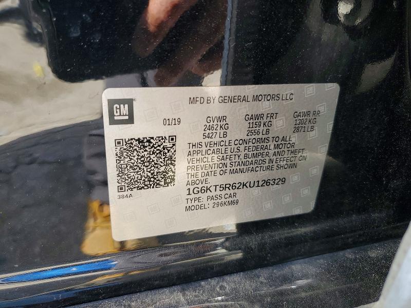2019 Cadillac Ct6 მანქანა იყიდება აუქციონზე, vin: 1G6KT5R62KU126329, აუქციონის ნომერი: 50970946