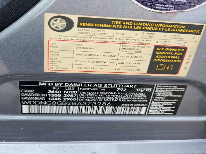 Aukcja sprzedaży 2011 Mercedes-benz S, vin: WDDNG8GB2BA373986, numer aukcji: 49828016