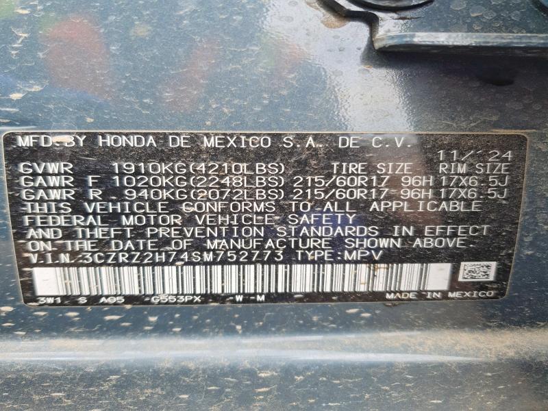 Продажа на аукционе авто 2025 Honda Hr-v, vin: 3CZRZ2H74SM752773, номер лота: 51708306