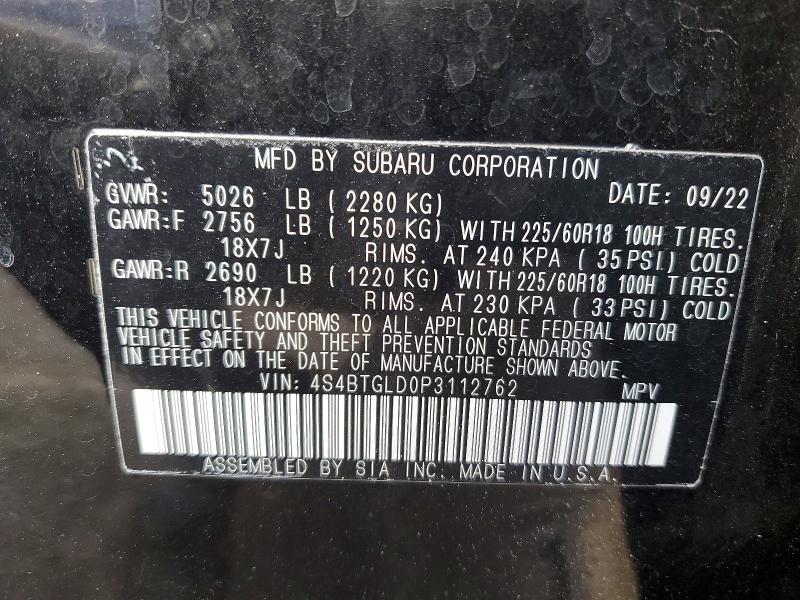 Продажа на аукционе авто 2023 Subaru Outback, vin: 4S4BTGLD0P3112762, номер лота: 49366606