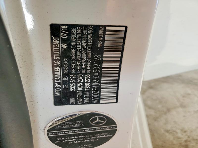 2019 Mercedes-benz E მანქანა იყიდება აუქციონზე, vin: WDDZF4JB5KA509128, აუქციონის ნომერი: 47906166