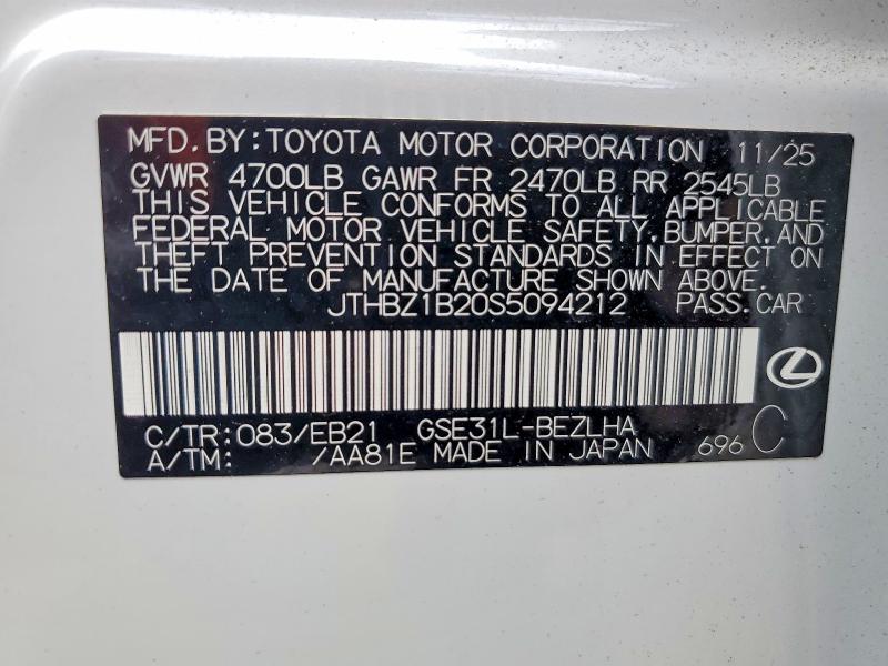 Продажа на аукционе авто 2025 Lexus Is 350, vin: JTHBZ1B20S5094212, номер лота: 49136586