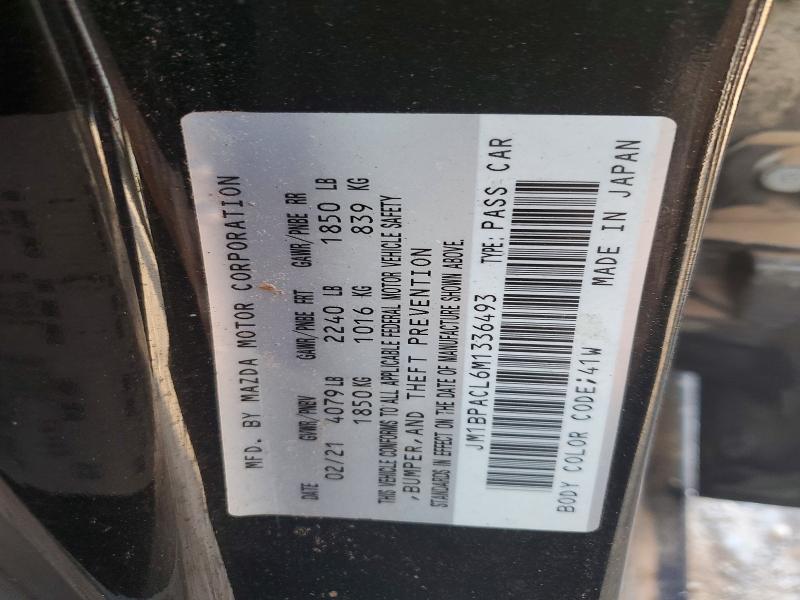 Aukcja sprzedaży 2021 Mazda 3, vin: JM1BPACL6M1336493, numer aukcji: 51004856