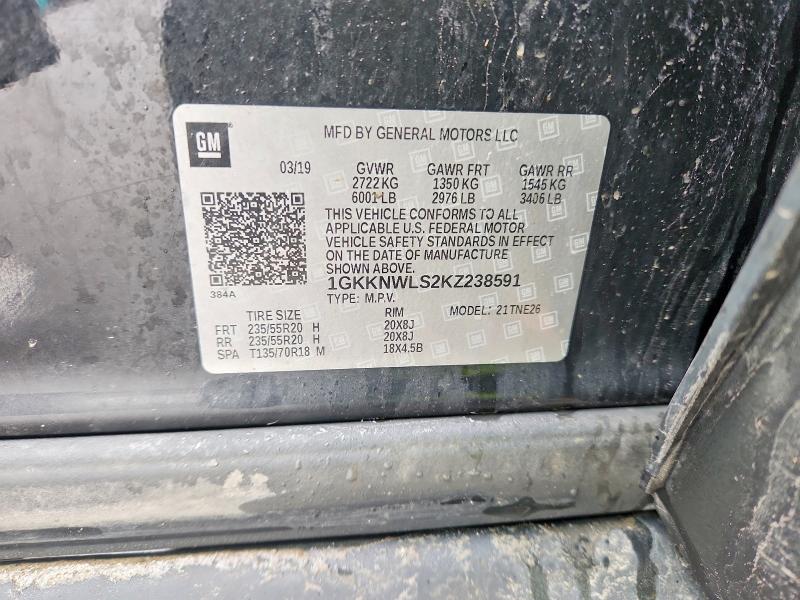 Aukcja sprzedaży 2019 Gmc Acadia, vin: 1GKKNWLS2KZ238591, numer aukcji: 47417726