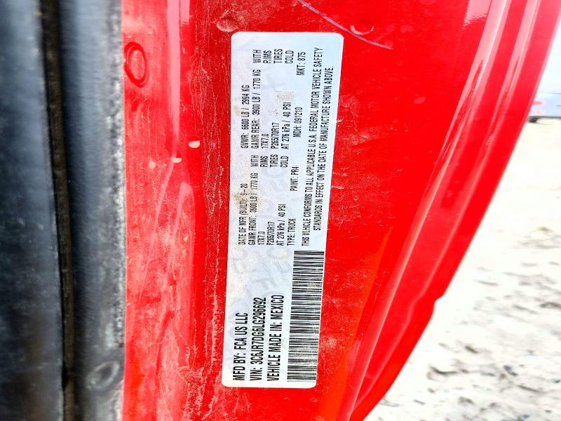 2020 Ram 1500 Classic მანქანა იყიდება აუქციონზე, vin: 3C6JR7DG6LG296692, აუქციონის ნომერი: 48483646