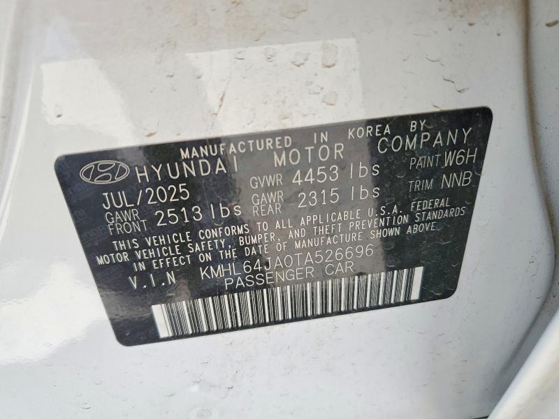 49429476 :رقم المزاد ، KMHL64JA0TA526696 vin ، 2026 Hyundai Sonata مزاد بيع