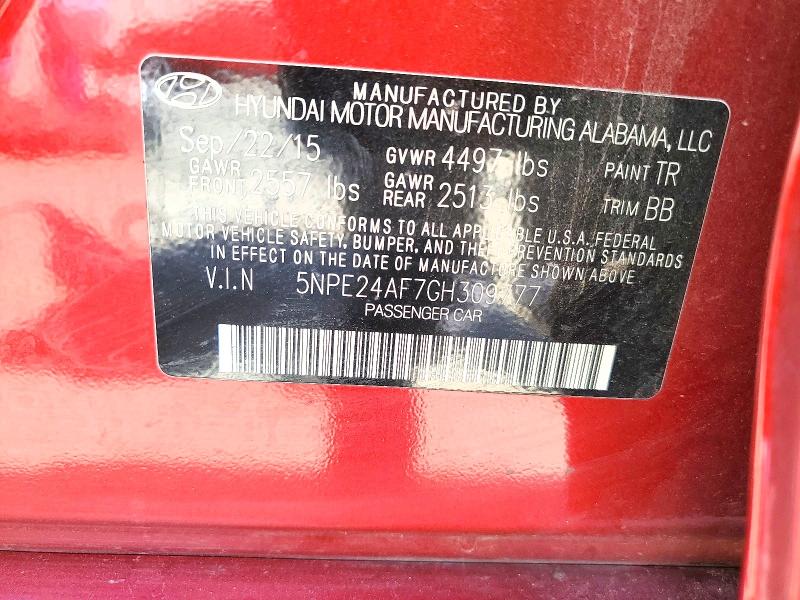 2016 Hyundai Sonata მანქანა იყიდება აუქციონზე, vin: 5NPE24AF7GH309777, აუქციონის ნომერი: 51523616
