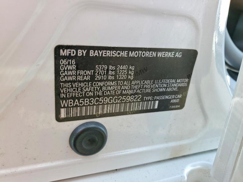 51191746 :رقم المزاد ، WBA5B3C59GG259822 vin ، 2016 Bmw 535 مزاد بيع
