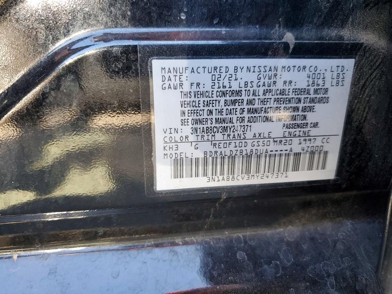 49118516 :رقم المزاد ، 3N1AB8CV3MY247371 vin ، 2021 Nissan Sentra مزاد بيع