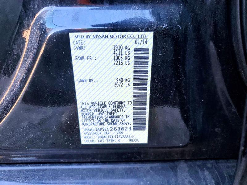 Продаж на аукціоні авто 2014 Nissan Altima, vin: 1N4AL3AP5EC263623, номер лоту: 50143066