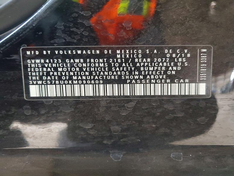 Продаж на аукціоні авто 2019 Volkswagen Jetta, vin: 3VWC57BU0KM090609, номер лоту: 49150156