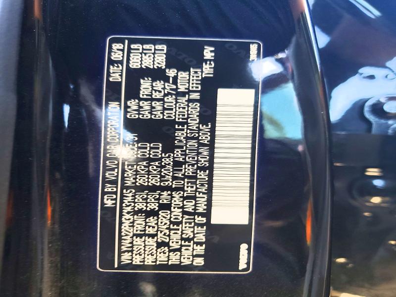 Auction sale of the 2019 Volvo Xc90, vin: YV4A22PM3K1431445, lot number: 50520306
