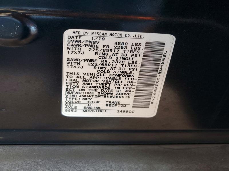 Aukcja sprzedaży 2019 Nissan Rogue, vin: JN8AT2MT8KW259576, numer aukcji: 50344966