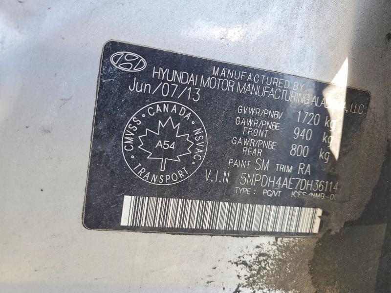 Продажа на аукционе авто 2013 Hyundai Elantra Gls 4dr, vin: 5NPDH4AE7DH361147, номер лота: 48144356