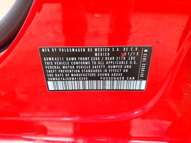 Продажа на аукционе авто 2013 Volkswagen Jetta, vin: 3VWDX7AJ0DM416269, номер лота: 51650846