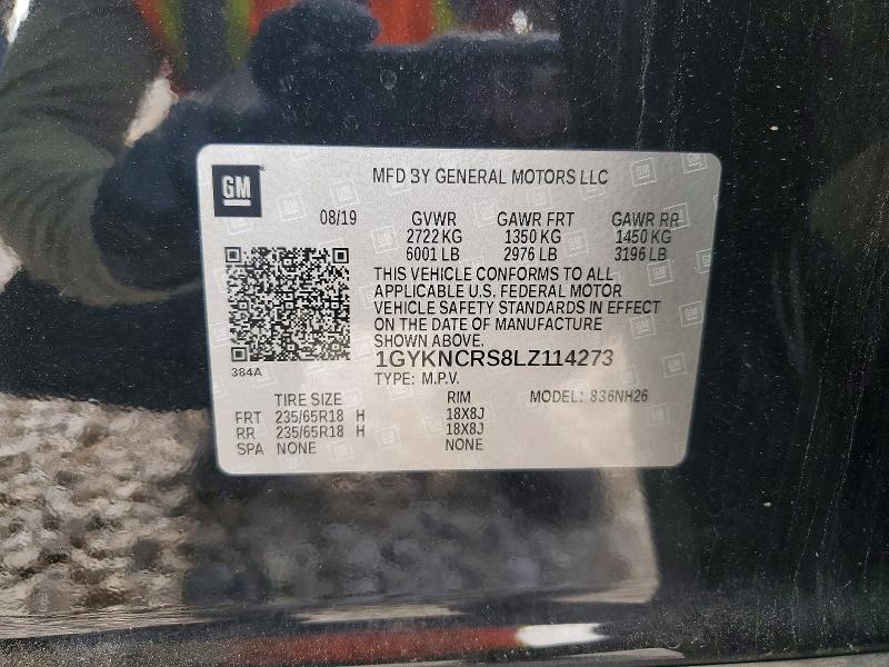 2020 Cadillac Xt5 მანქანა იყიდება აუქციონზე, vin: 1GYKNCRS8LZ114273, აუქციონის ნომერი: 49743226