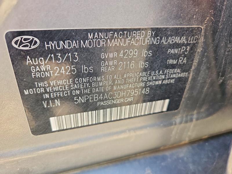 Продаж на аукціоні авто 2013 Hyundai Sonata, vin: 5NPEB4AC3DH795148, номер лоту: 51858996
