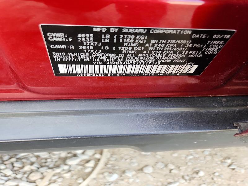 Aukcja sprzedaży 2018 Subaru Outback, vin: 4S4BSAHC5J3317145, numer aukcji: 49949166