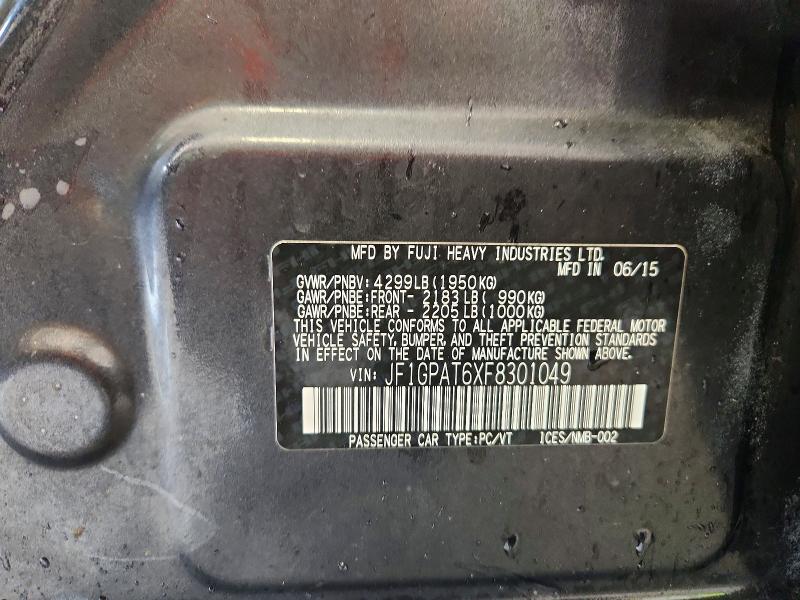 Aukcja sprzedaży 2015 Subaru Impreza, vin: JF1GPAT6XF8301049, numer aukcji: 49901086