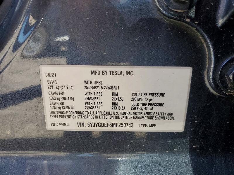 Aukcja sprzedaży 2021 Tesla Model Y, vin: 5YJYGDEF8MF250743, numer aukcji: 51429036