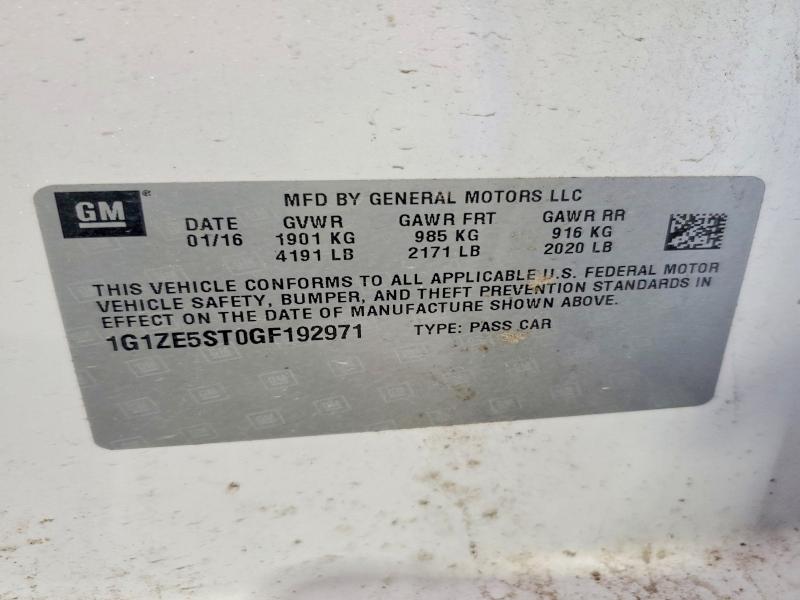 Продажа на аукционе авто 2016 Chevrolet Malibu, vin: 1G1ZE5ST0GF192971, номер лота: 50577856