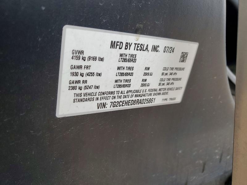 48627916 :رقم المزاد ، 7G2CEHED8RA025861 vin ، 2024 Tesla Cybertruck مزاد بيع