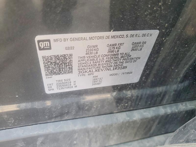 2022 Gmc Terrain მანქანა იყიდება აუქციონზე, vin: 3GKALXEV7NL163185, აუქციონის ნომერი: 49482946