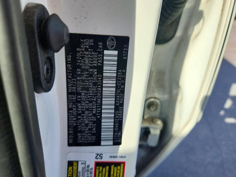 Aukcja sprzedaży 2024 Toyota Camry, vin: 4T1G11AK0RU843540, numer aukcji: 49486486