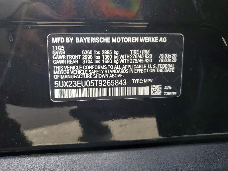 48960676 :رقم المزاد ، 5UX23EU05T9265843 vin ، 2026 Bmw X5 مزاد بيع