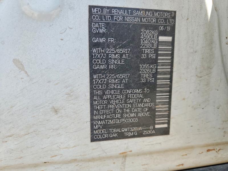 2020 Nissan Rogue მანქანა იყიდება აუქციონზე, vin: KNMAT2MT0LP503003, აუქციონის ნომერი: 50432676
