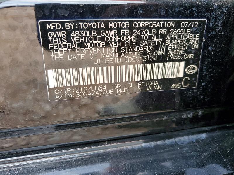 50267806 :رقم المزاد ، JTHBE1BL9D5013134 vin ، 2013 Lexus Gs 350 مزاد بيع