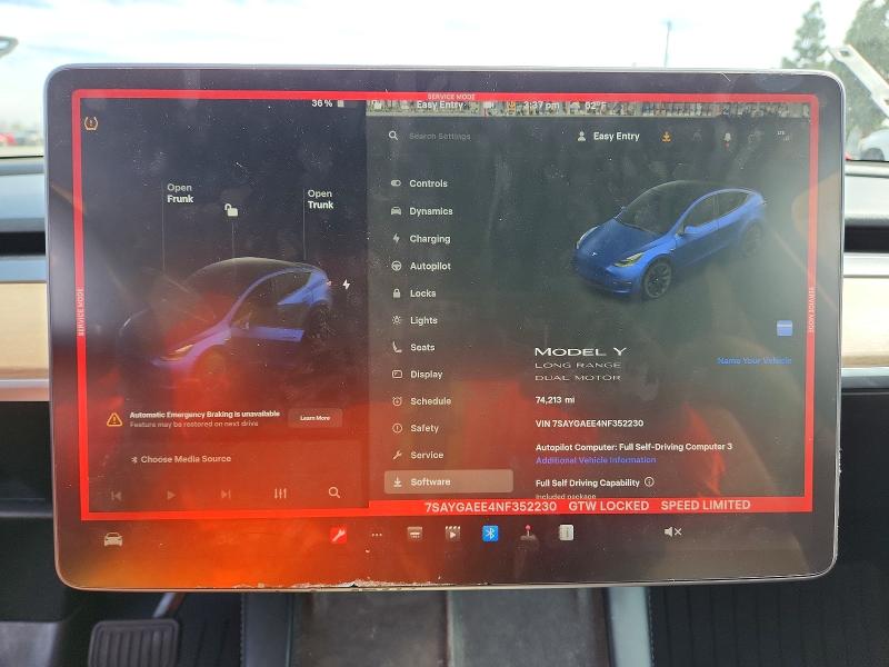 Aukcja sprzedaży 2022 Tesla Model Y, vin: 7SAYGAEE4NF352230, numer aukcji: 48801286