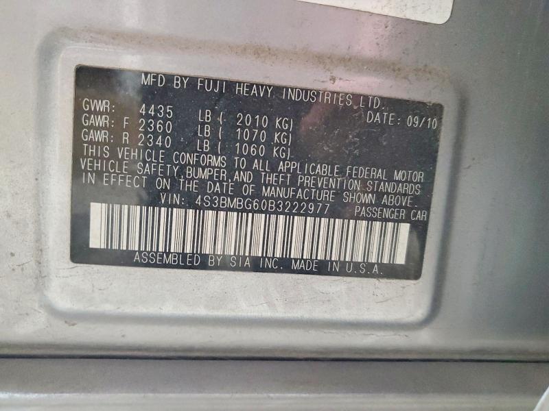 Продажа на аукционе авто 2011 Subaru Legacy, vin: 4S3BMBG60B3222977, номер лота: 47778106