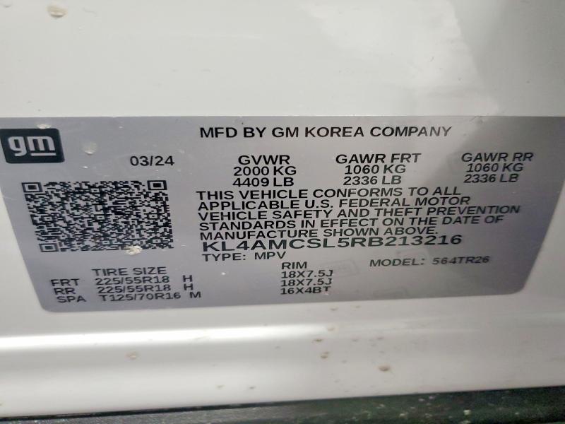 50591416 :رقم المزاد ، KL4AMCSL5RB213216 vin ، 2024 Buick Encore Gx مزاد بيع