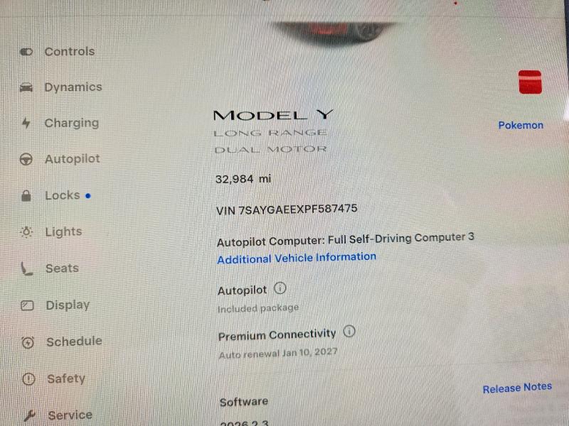 49321506 :رقم المزاد ، 7SAYGAEEXPF587475 vin ، 2023 Tesla Model Y مزاد بيع