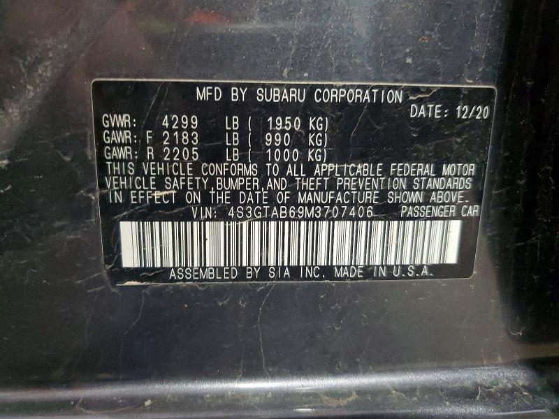 Aukcja sprzedaży 2021 Subaru Impreza, vin: 4S3GTAB69M3707406, numer aukcji: 51283356