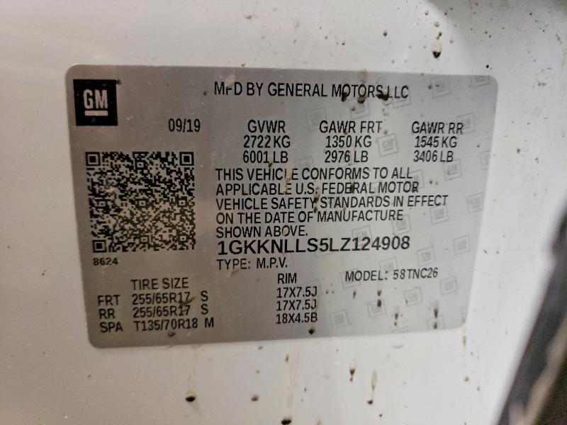 2020 Gmc Acadia მანქანა იყიდება აუქციონზე, vin: 1GKKNLLS5LZ124908, აუქციონის ნომერი: 49844836