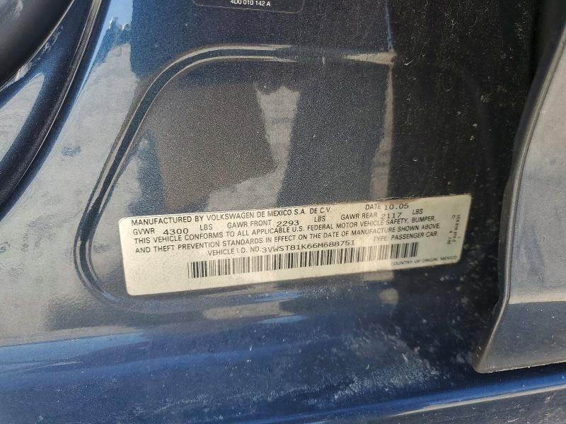 Aukcja sprzedaży 2006 Volkswagen Jetta, vin: 3VWST81K66M688751, numer aukcji: 49415176