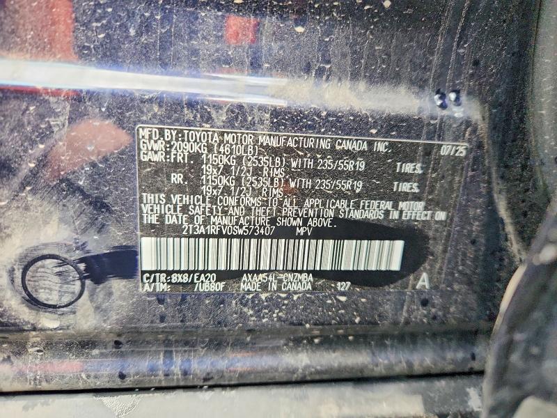 2025 Toyota Rav4 მანქანა იყიდება აუქციონზე, vin: 2T3A1RFV0SW573407, აუქციონის ნომერი: 48209496