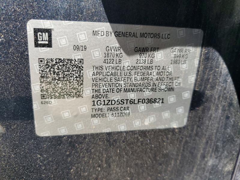 2020 Chevrolet Malibu მანქანა იყიდება აუქციონზე, vin: 1G1ZD5ST6LF036821, აუქციონის ნომერი: 51721956