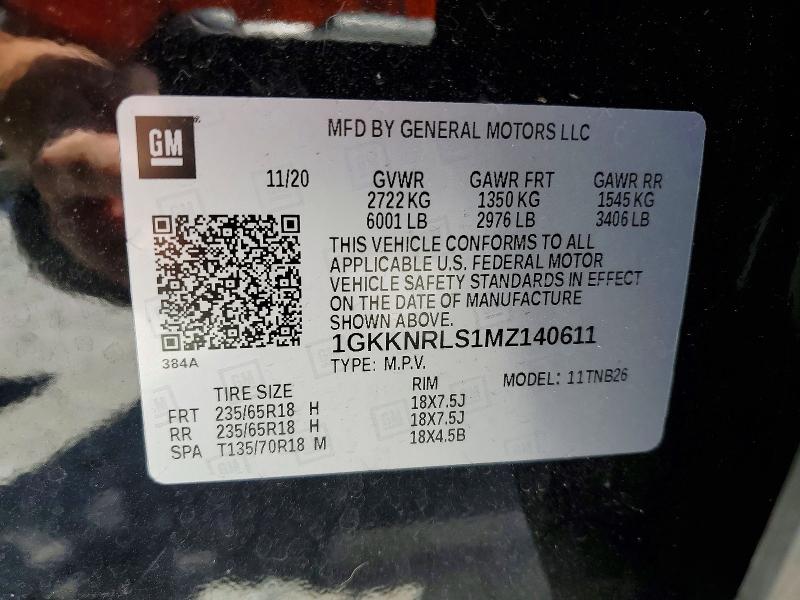 Продаж на аукціоні авто 2021 Gmc Acadia, vin: 1GKKNRLS1MZ140611, номер лоту: 50565676