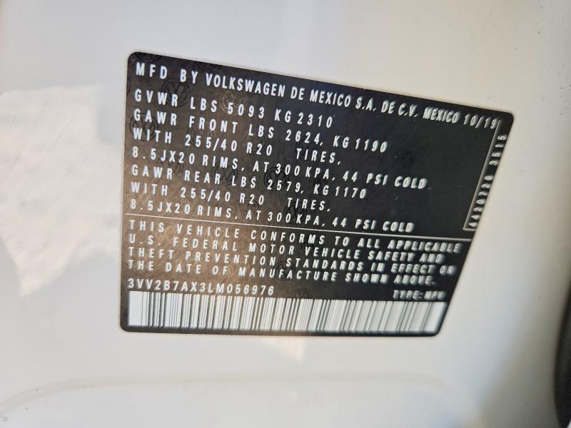 49416046 :رقم المزاد ، 3VV2B7AX3LM056976 vin ، 2020 Volkswagen Tiguan مزاد بيع