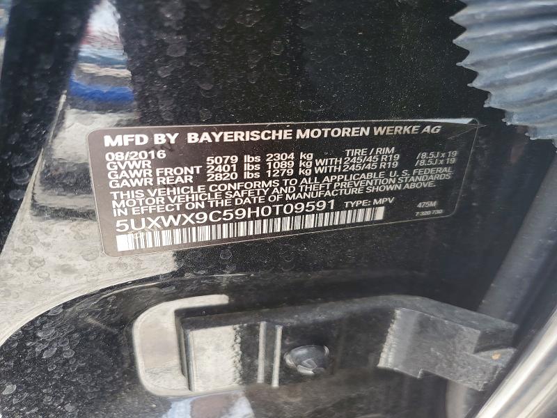 51847416 :رقم المزاد ، 5UXWX9C59H0T09591 vin ، 2017 Bmw X3 مزاد بيع