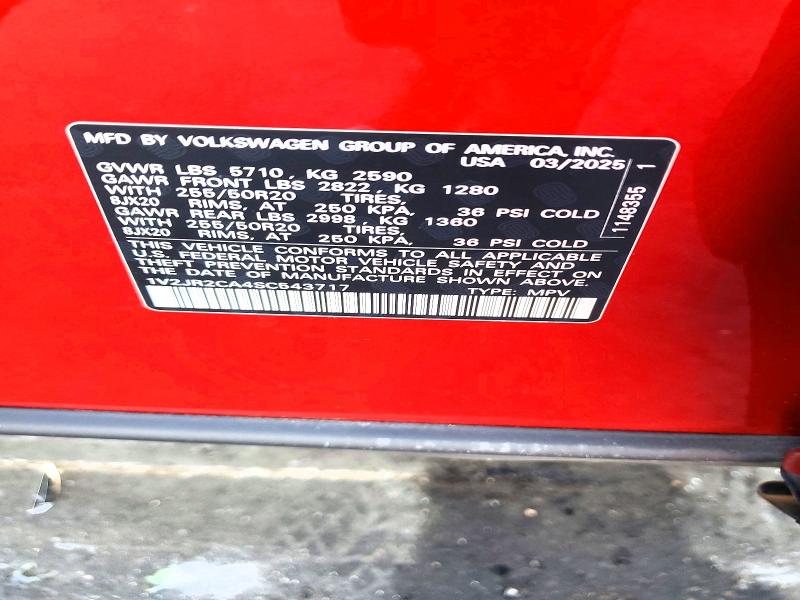 Продажа на аукционе авто 2025 Volkswagen Atlas, vin: 1V2JR2CA4SC543717, номер лота: 50696876