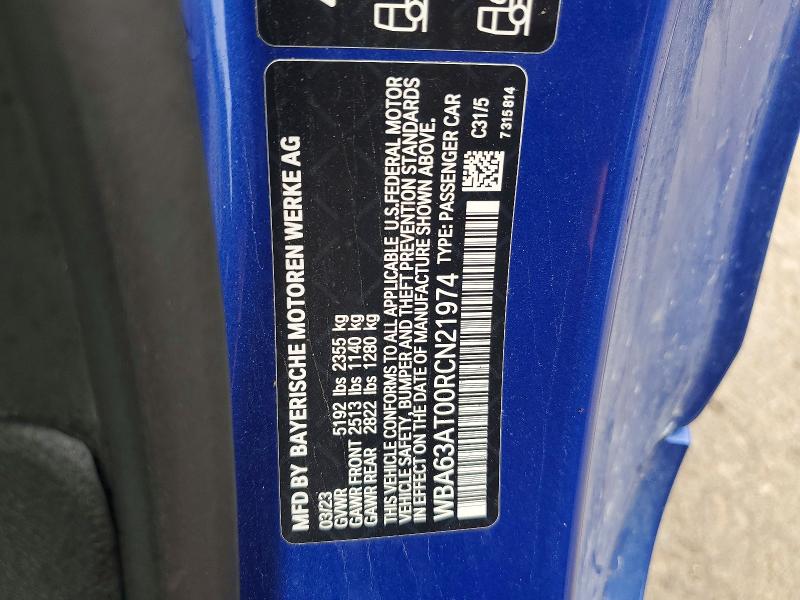 2024 Bmw M440xi მანქანა იყიდება აუქციონზე, vin: WBA63AT00RCN21974, აუქციონის ნომერი: 48649856