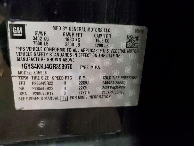 Продажа на аукционе авто 2016 Cadillac Escalade, vin: 1GYS4KKJ4GR393970, номер лота: 50650296