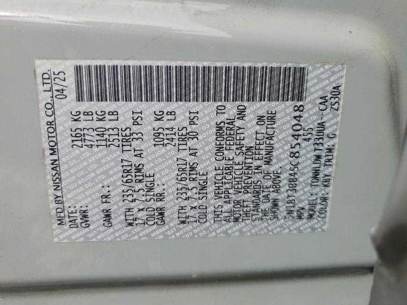 2025 Nissan Rogue მანქანა იყიდება აუქციონზე, vin: 5N1BT3BB4SC854048, აუქციონის ნომერი: 51797076