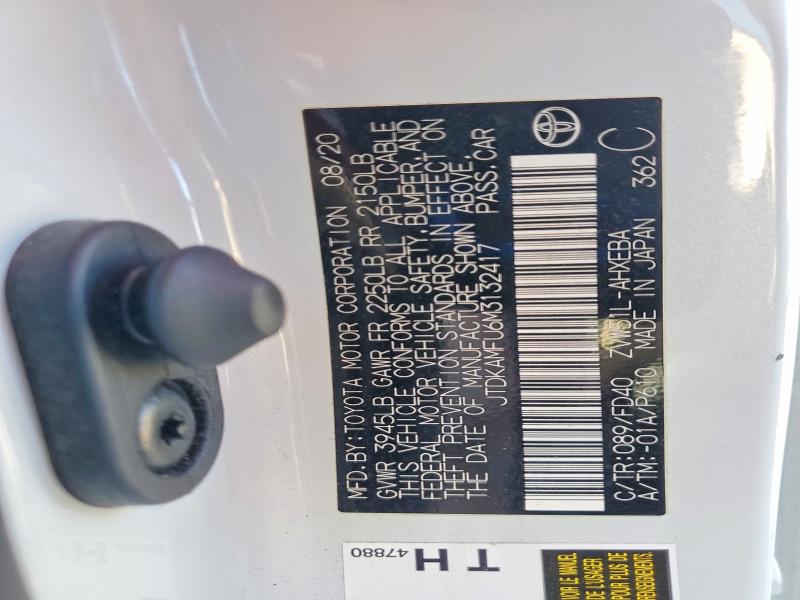 Продажа на аукционе авто 2021 Toyota Prius, vin: JTDKAMFU6M3132417, номер лота: 48189276