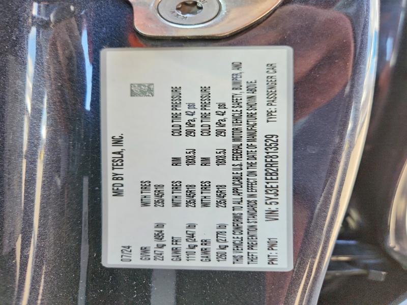 Aukcja sprzedaży 2024 Tesla Model 3, vin: 5YJ3E1EB2RF813529, numer aukcji: 50184246
